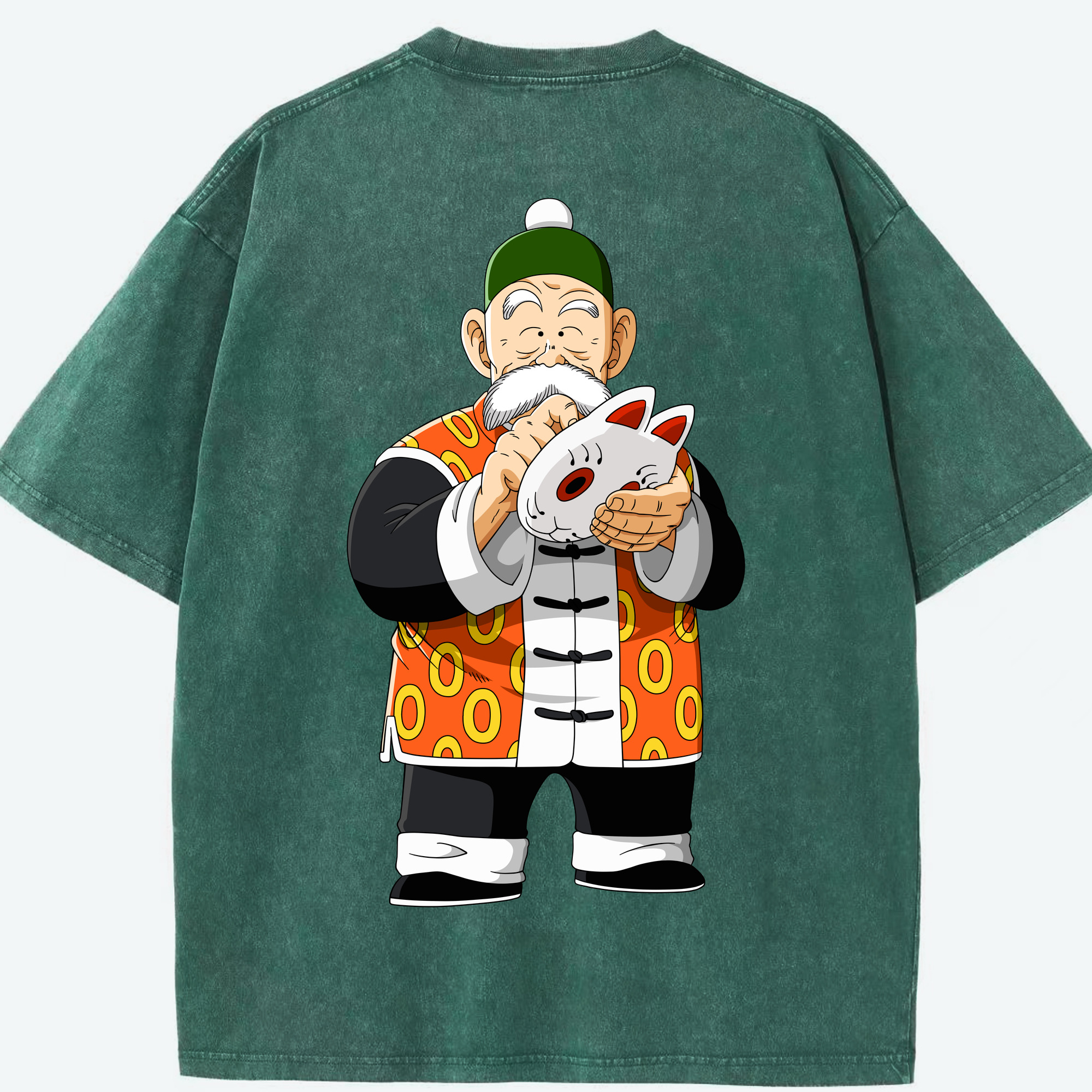 （画像用） ドラゴンボール 亀仙人（かめせんにん） DRAGON BALL Master Roshi Kame Sennin 綿100% ヴィンテージ風 半袖Tシャツ（背面プリント）
